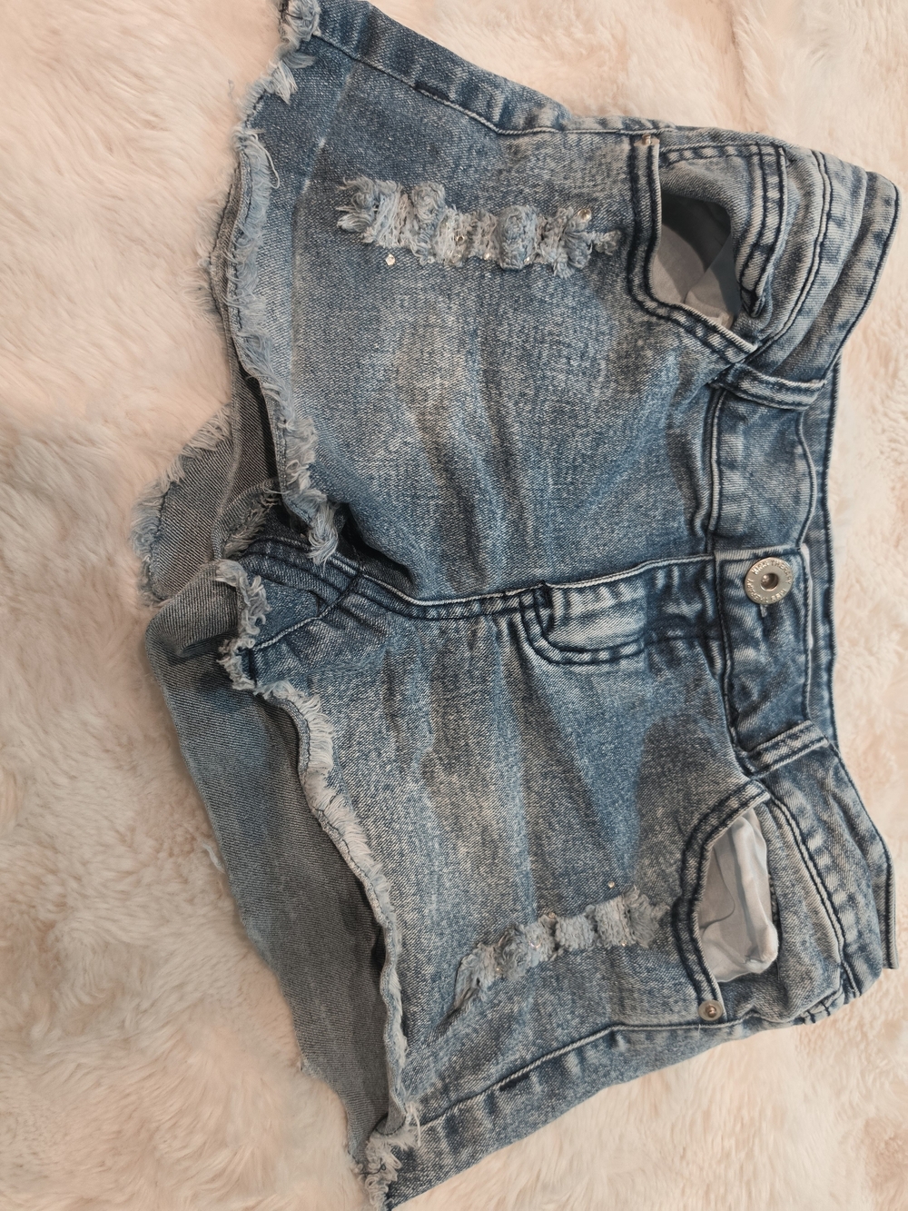 therapy Light Blue Distressed Denim Shorts Size 7